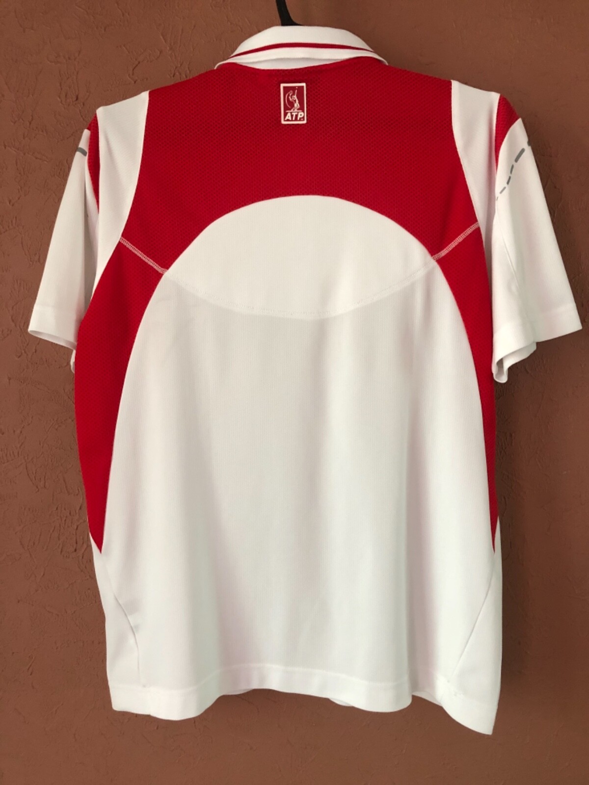 Lotto Official Product ATP Tennis Jersey T Shirt White Red Polo Mens Size Large image 2