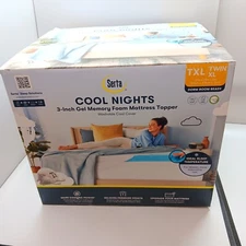 Serta 3" Cool Nights Gel Memory Foam Mattress Topper with Washable Cover Twin XL