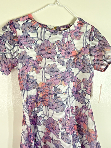 GB Girls Spring Summer Dress Lavender Floral Overlay Lined Big Girls Size 14 - Picture 2 of 5