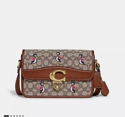 Coach Studio Shoulder Bag In Signature Jacquard With Penguin Motif C7935