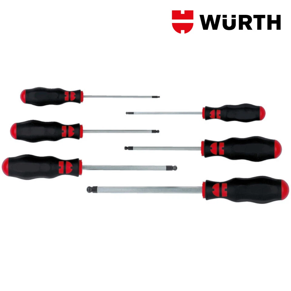 Cacciaviti Testa Sferica Esagonale Professionali Set 6pz - WÜRTH 06139156 - Immagine 3 di 4