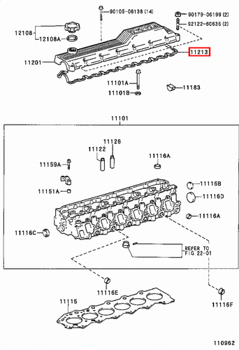 Genuine LandCruiser 80 105 100 Series 1HD T 1HZ Tappet Rocker Cover Gasket - Picture 7 of 15