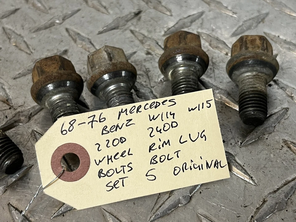68-76 梅赛德斯奔驰 W114 W115 220D 240D 轮圈凸耳螺栓套装 5 件原装  — 第 2/4 张图片