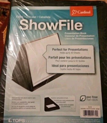 Cardinal 52132 20 Sleeves ShowFile Horizontal Display Easel Black New 