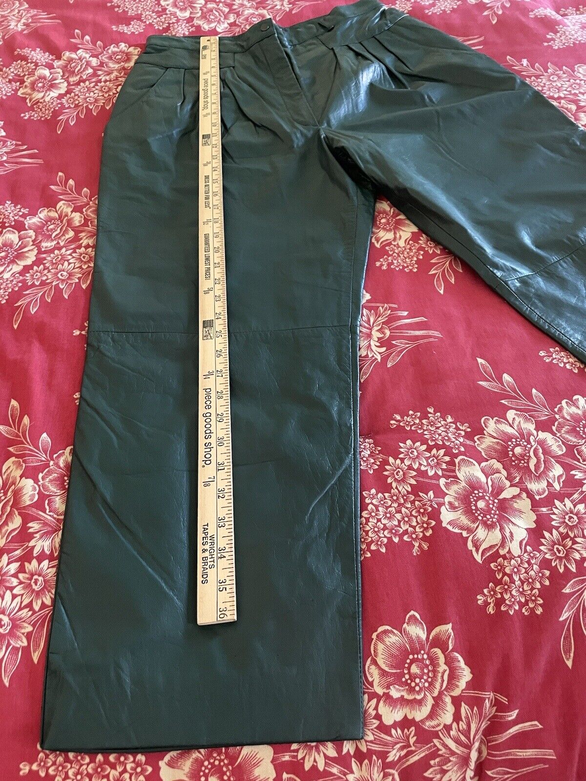 TOFFS VTG 80s 100%Genuine Leather Pant Acetate Li… - image 14
