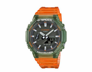 NEW G-Shock GA-2100HC-4A Green/Orange Watch GA2100HC4A Free 