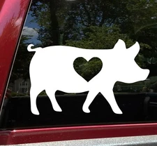 Pig Heart Love Vinyl Decal | Farm Piglet Sow | Die Cut Sticker