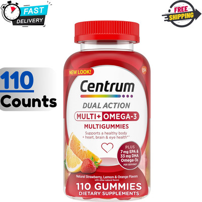 Delicious Strawberry, Lemon & Orange Flavor Adult Multivitamins with Omega-3s...