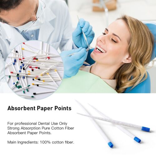 10X Dental Absorbent Paper Points 15-40# Taper .06 Root Canal Cleaning Tips - Picture 4 of 12