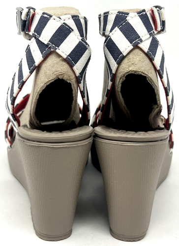 Crocs Leigh Wedge heel Sandal Nautical Navy/White Women's size 8 NEW - Picture 5 of 6