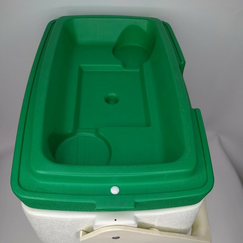 Vintage Oscar by Coleman 16 Qt Cooler 5274 USA Green Lid Lunch Box - Picture 10 of 12
