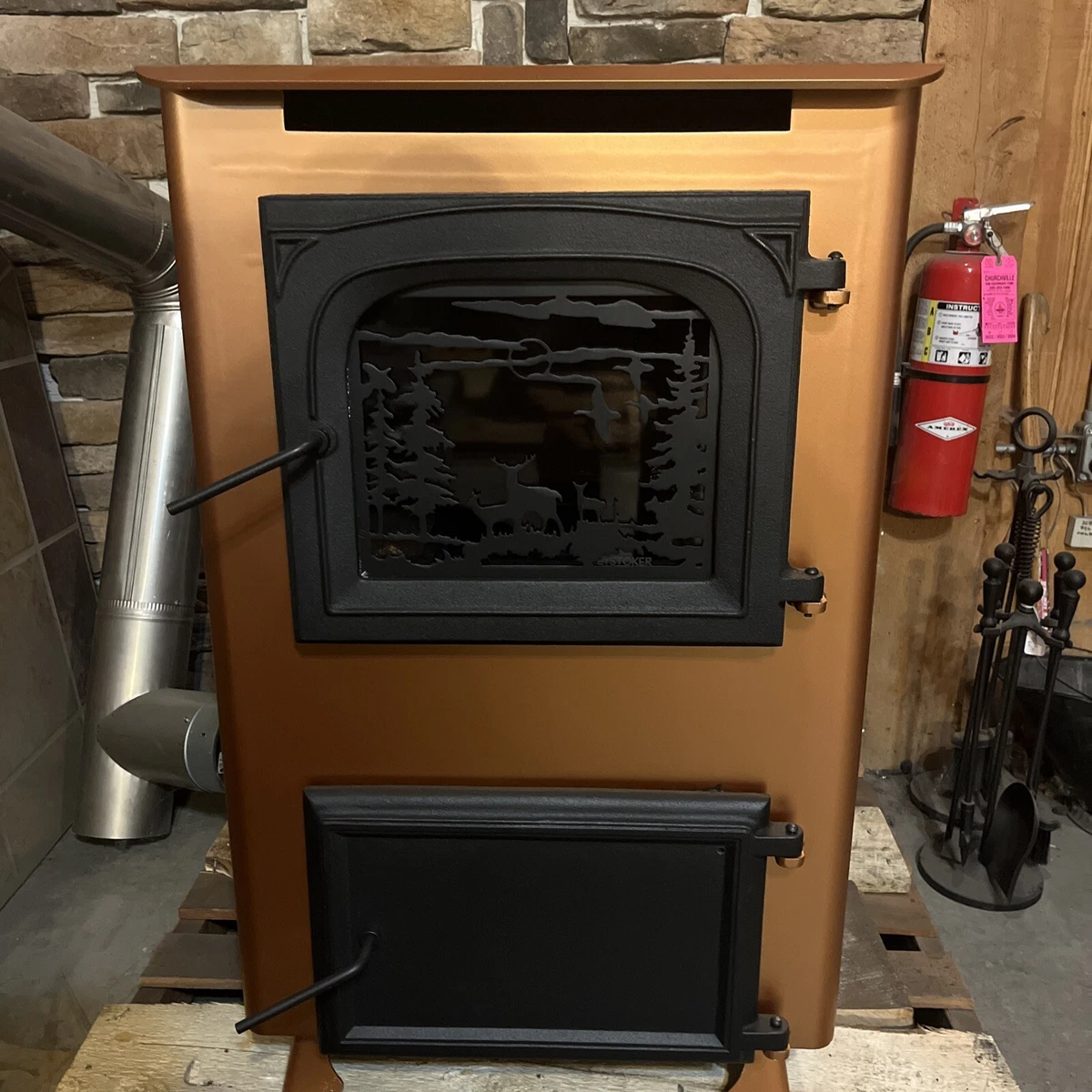 Custom Keystoker 105,000BTU bottom direct vent coal stove NEW!! | eBay