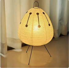 Japanese Wabi-Sabi Akari Table Lamp Tripod Rice Paper Lantern Light