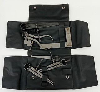 Vintage MOORE & WRIGHT Measuring Tool Kit with Metal Instruments A320