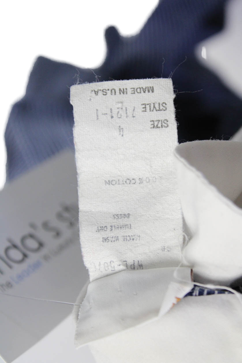 Blusa Peplum Yves Saint Laurent bambina cotone blu collo a spillo taglia 4