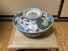 Japanese Antique Pottery Bowl Cup Imari ware 9 inch diameter