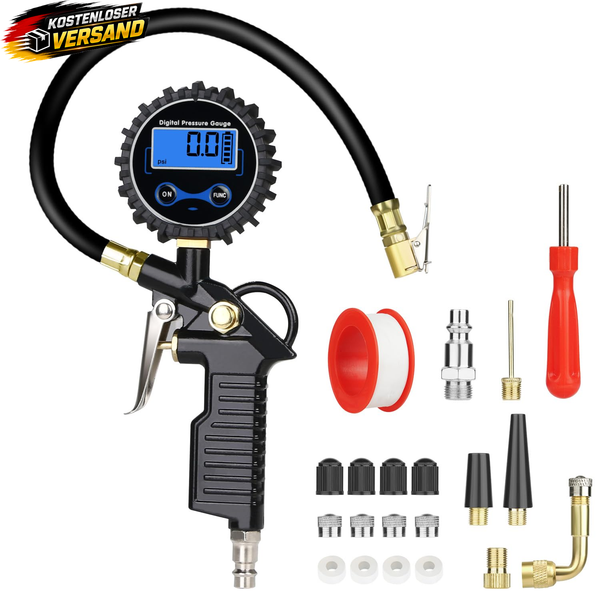 Digitaler Reifendruckmesser 220PSI Mit ZubehöR FüR Auto Motorrad Fahrrad-image