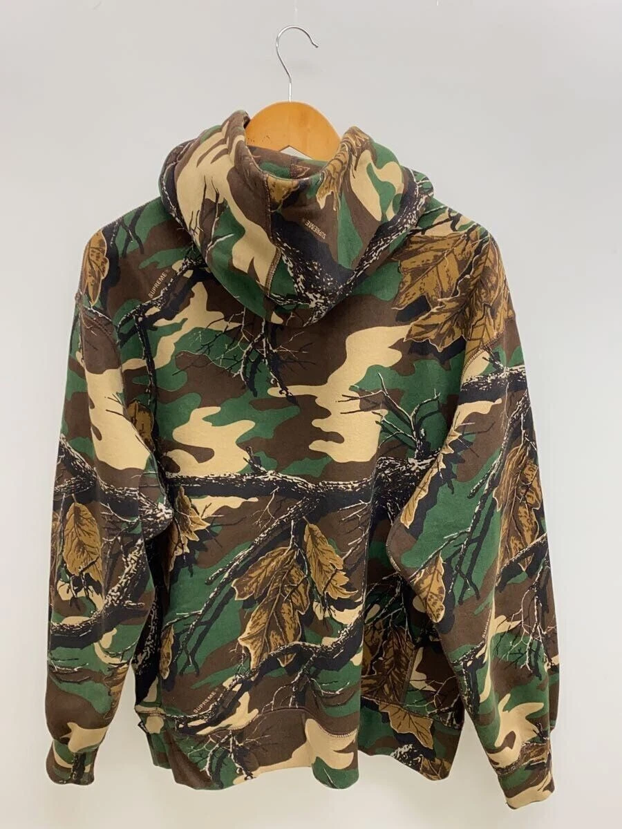 Felpa Supreme con cappuccio M cotone kaki mimetica usata