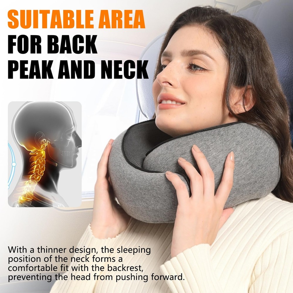 Upgraded Memory Foam Neck Travel Pillow for Airplane Car Camping
