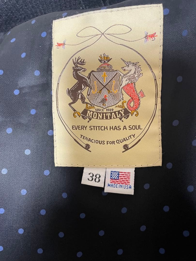 Black Wool Leather Stadium Jacket - image 4