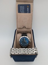 breitling, super avi, chronograph, watch, blue dial, stainless steel, 46mm