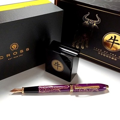 Cross Townsend Year Of The Ox Purple/Fountain Pen Swarovski NEW