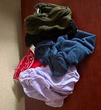 Women  s Multicolor Cotton Knit Infinity Scarves Lot w/ Fringe, Solid