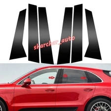 6x Car Window Pillar Posts Gloss Black For Porsche Macan 2014-2022 Accessories