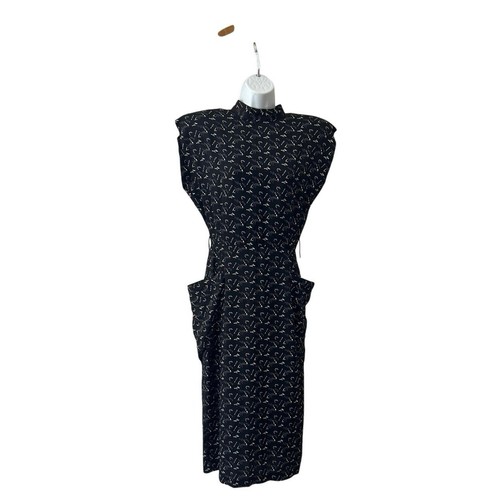 Vtg Blk/Wht Dress USA, 80’s Fit Sexy A-line Contempo Casuals Women 11 Costume