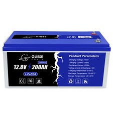 12V 200Ah LiFePo4 Lithium Batterie Smart BMS Akku für Wohnmobil Solar Boot