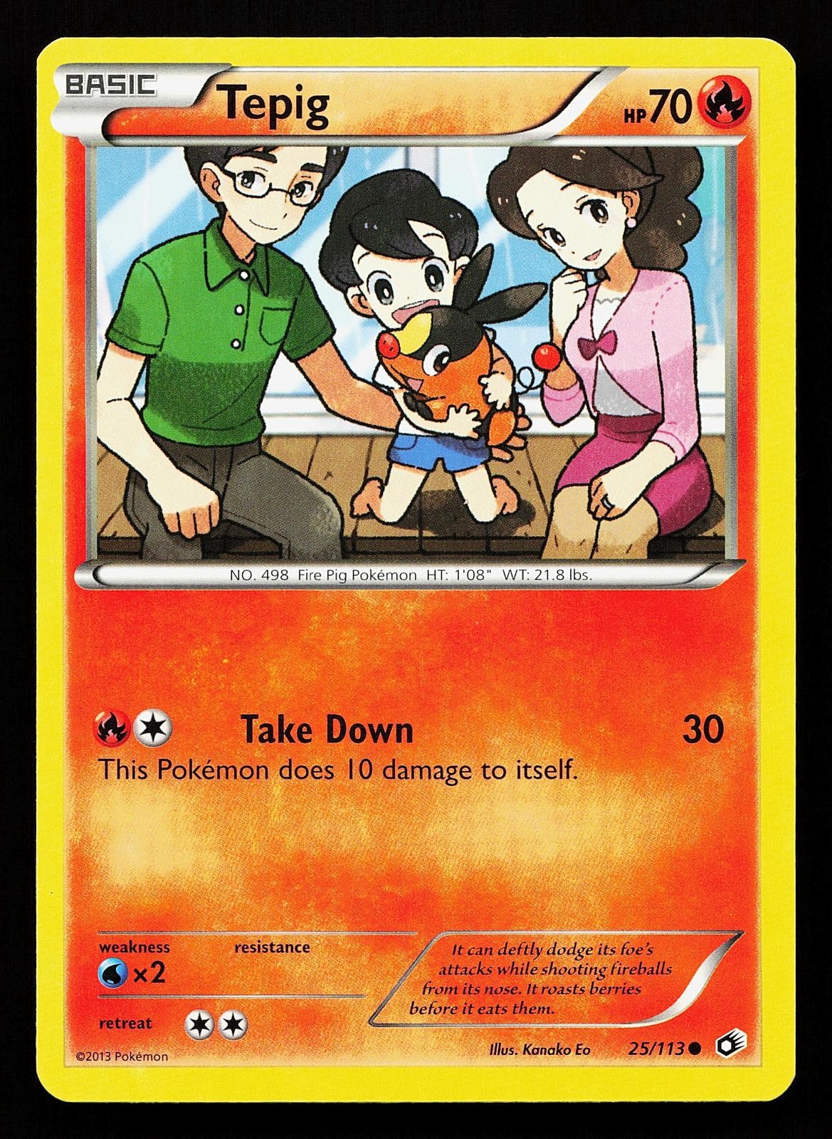 Tepig 25/113 Common Legendary Treasures Pokemon Card
