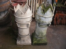 Large reclaimed crown topped chimney pots