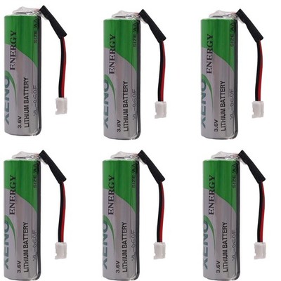 6X 3.6V AA Lithium Thionyl Chloride Battery for Xeno Energy XL-060F with Plug