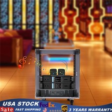 12U Cabinet Rolling Network Rack Audio Studio Video Telecom Equipment Rack Black