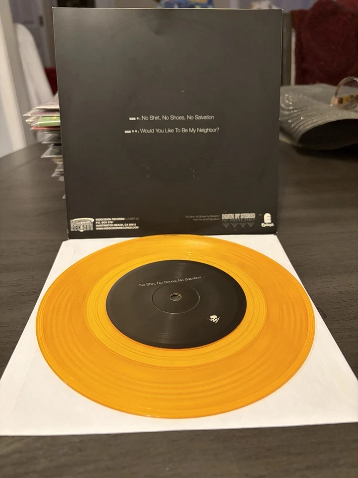Death By Stereo Self Titled 7” Translucent Yellow Vinyl Record Unplayed Epitaph - Image 2 of 2