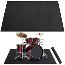4x5.3 ft Black Drum Rug Non-Slip Soundproof Drum Floor Mat Accessories