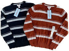 LOT - Cat  Jack S Small 6/7 Black  Rust Stripe Sweater Boy