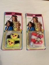 New Sealed Vintage 2 Packages Of Terry Mates Pony Tail Holders- Cute Figures