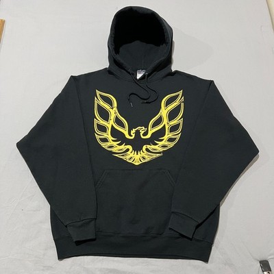 Vintage 90s Jerzees Mens Black Pontiac Trans Am Phoenix Pullover Hoodie Size L