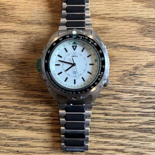 RARE VINTAGE 1995 TIMEX INTREPID 46mm MEN’S WATCH DIVER STYLED INDIGLO ORIGINAL