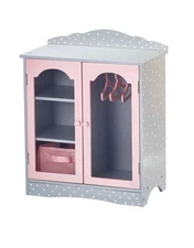Olivia's Little World Polka Dot Princess Wooden Shaker-Style Double Closet fo...