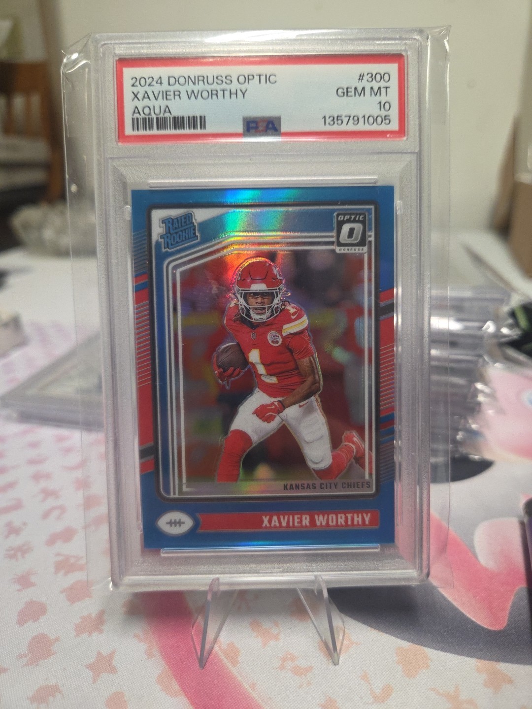 Xavier Worthy Panini Donruss Optic #300 Aqua