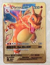 Pokemon Card Charizard GX SM211 Promo Fanmade Gold Metal Card - Carta In Metallo