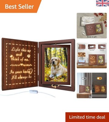Eleganter Hunde-Gedenkrahmen mit LED-Botschaft - ideales Geschenk für trauernde Haustierliebhaber