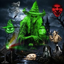 12-in-1 Halloween Projector Lights, 3D Dynamic Halloween Decoration Outdoor