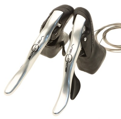 Campagnolo Veloce 10 Speed Ergopower Brake Levers Shifters Silver