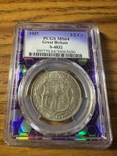 1927 1/2 CR PCGS MS64 GREAT BRITAN S-4032
