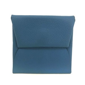 小物 HERMES COMPACT LEATHER COIN PURSE Hermes Coin Case Purse Le Van Quatre □F Engraved Double