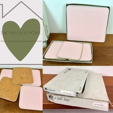 Vintage Kleeblatt 6 Tischsets & 5 Untersetzer Set Optionen Rosa Verpackt Set