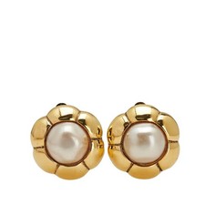 Chanel Camellia Earrings Women Gold One Size